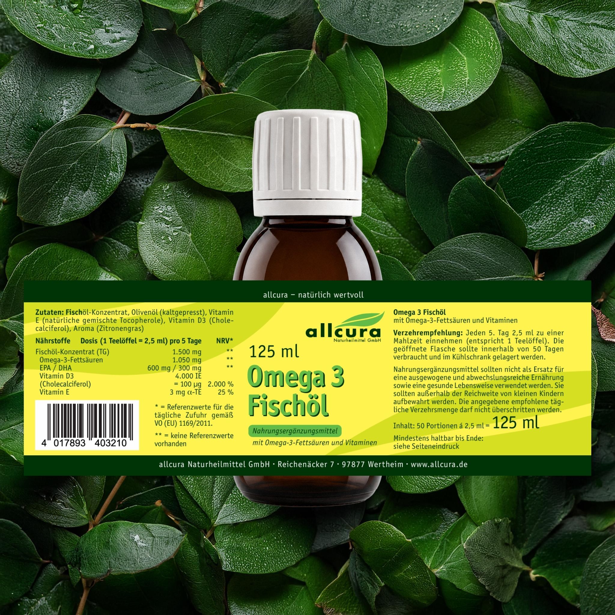 Omega 3 Fischöl 125 ml Lemon