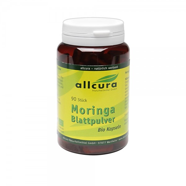 Moringa Blattpulver Kapseln Bio, 90 Stück