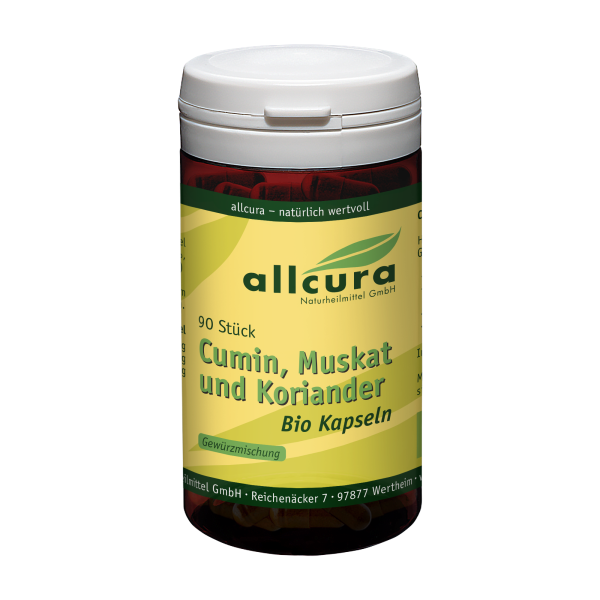 Cumin, Muskat und Koriander Kapseln Bio 90 Stück